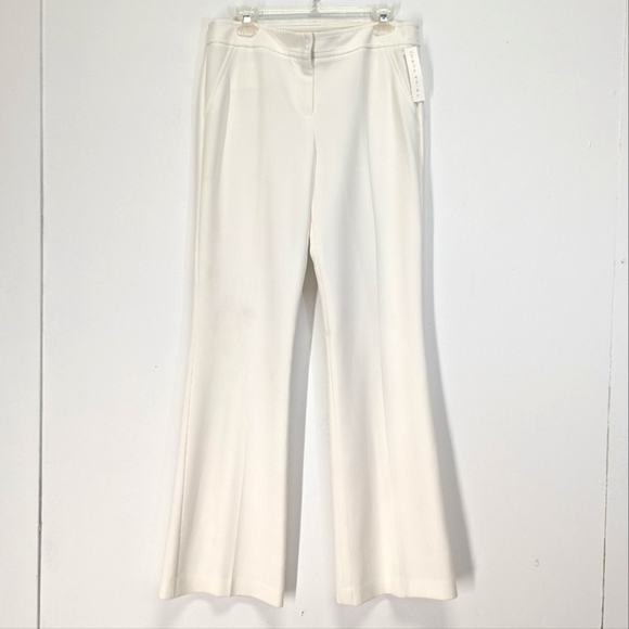 NWT Trina Turk Winter White Dress Pants Trousers Straight Leg Mid Waist 8 - Picture 1 of 11